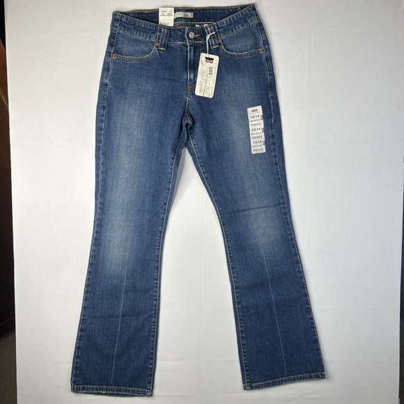 VTG 2006 Levis 525 Boot Cut Jean Womens 8 Misses Mid Rise Stretch Distressed Y2K - Picture 2 of 16